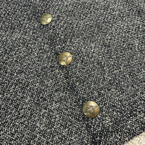 LL Bean Women's Gray Brass Button Up Long Sleeve Cardigan Sweater, Large - Picture 2 of 6